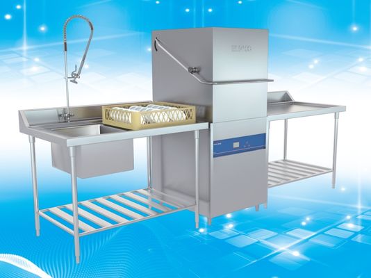 China Hood Type Commercial Dishwasher For Restaurant Long Service Life 1400H650W800D supplier