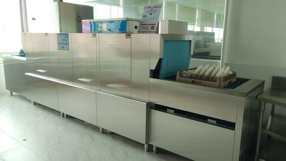 China Double Insulation Commercial Dishwashing Station / Hot Water Sanitizing Dishwasher supplier